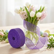 Article Ruban en jute violet 5 cm x 40 m