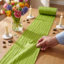 Article Ruban de Table Effet Froissé Vert 100 mm x 15 m