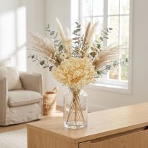 Article Hortensia décoratif crème véritable fleur préservée Ø20cm 1 pièce