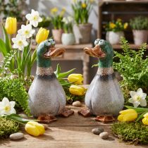 Article Figurines Décoratives en Céramique - Canards Assis, 17,5 cm, Couleurs Naturelles