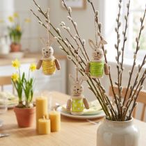 Article Set de 9 lapins décoratifs en bois à suspendre avec cordon en jute