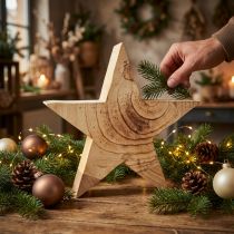 Article Étoile en bois à poser 30 cm en Paulownia naturel