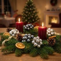 Article Mini boules de Noël argentées et anthracite Ø2,5 cm - 140 pièces