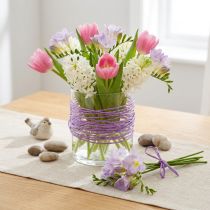 Article Fil décoratif en papier violet avec fil métallique - 50 m