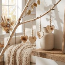 Article Cœurs en bois décoratifs avec effet brûlé, lot de 6, 8 cm