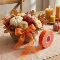 Article Ruban organza orange avec bordure tissée, 25 mm x 50 m