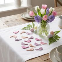 Article Décorations en bois oiseaux rose 4 cm - Lot de 72 pièces