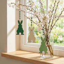 Article Lot de 3 lapins décoratifs à suspendre en bois – Vert, Blanc et Vert clair
