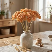 Article Fleurs artificielles Achillée orange 50 cm – Lot de 5