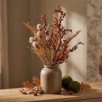 Article Fleurs artificielles d'automne avec chardons, baies et fougères 65 cm