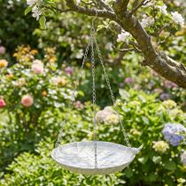 Article Coupe suspendue en métal blanche avec chaîne - Ø 31 cm