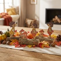 Article Figurines en bois Hérissons avec Champignons sur Tronc – Ensemble de 6