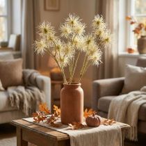 Article Branche de Fleurs Artificielles Xanthium Crème 80 cm, Lot de 3