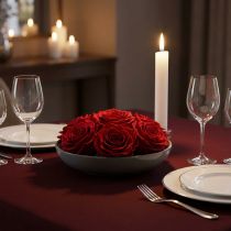 Article Roses éternelles rouges Ø5,5-6 cm - Lot de 6