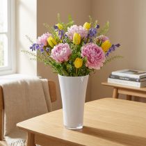 Article Vase blanc en plastique Ø13,5cm H20,5cm