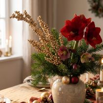 Article Branche décorative à baies dorées 70 cm pour décoration de Noël