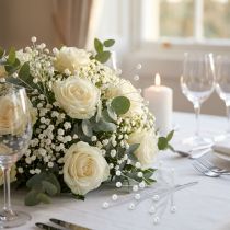 Article Branche Perles Blanc 18 cm - Lot de 2