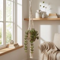 Article Suspension en macramé crème pour pot Ø18–19cm H85cm