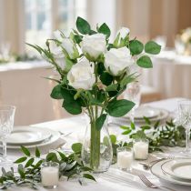 Article Bouquet de Roses Artificielles Blanches 46 cm