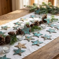 Article Étoiles en Coque de Noix de Coco Bleu - 5 cm - Lot de 50