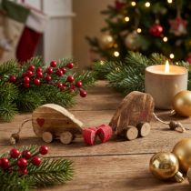 Article Mignonnes figurines en bois naturel - Souris avec aimants - Lot de 4 paires