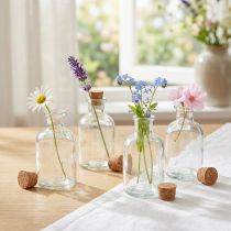 Article Lot de 8 mini vases en verre avec bouchon en liège 10,5 cm
