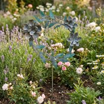 Article Élément décoratif de jardin en métal – Couronne fleurie 63 cm