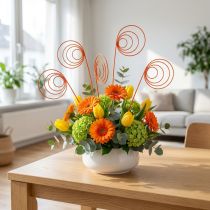 Article Cane Spiralée en Bois Orange 25 Pièces
