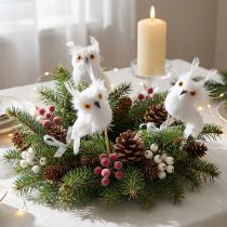 Article Lot de 4 piques décoratives en forme de chouette blanche 5 cm