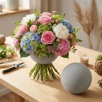 Article Boule en mousse florale grise Ø12 cm pour décoration - Lot de 6