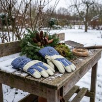 Article Gants d’Hiver Kixx Taille 10 en Cuir Bleu et Beige