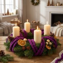 Article Ruban Décoratif en Laine Violet 25 m