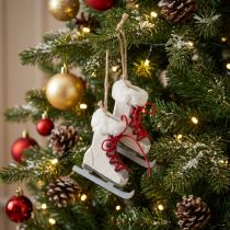 Article Patins à glace décoratifs en bois blanc à suspendre - Lot de 3 pièces