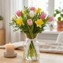Article Ruban décoratif motif tulipes 2,5 cm x 18 m pour décoration de saison
