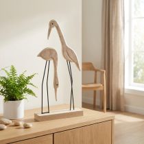 Article Figurines en Bois Kranichs, Paire Décorative 27,5×13 cm