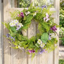 Article Couronne de fleurs artificielles avec base en liane - Ø 55 cm