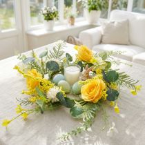Article Couronne de Fleurs Artificielles Jaune et Blanche Ø42cm