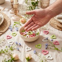 Article 72 Cœurs en bois décoratifs – Tons pastel: rose, vert clair et crème – 4 cm