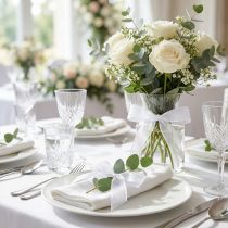 Article Ruban Organza Blanc 25 mm x 20 m avec Bordure en Fil