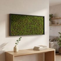 Article Tableau végétal en mousse artificielle avec cadre noir 60x30 cm
