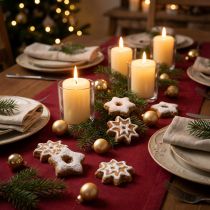 Article Décorations étoiles en faux biscuits de Noël – Set de 24 pièces – Polyresin 6 cm