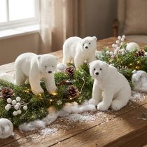 Article Figurines décoratives ours polaire debout et assis blanc 16/20 cm 3 pièces