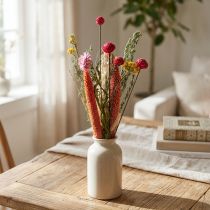 Article Bouquet DIY de Fleurs Séchées - Mélange Roses et Prairie 30-35 cm
