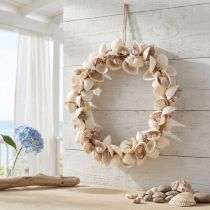 Article Couronne Décorative en Coquillages Naturels à Suspendre Ø33 cm