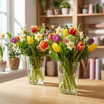 Article Set de 2 vases coniques en verre transparent Ø12cm H15,5cm