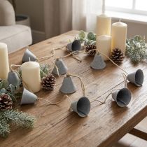 Article Deko guirlande avec cloches en métal gris 6 cm