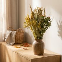 Article Bouquet DIY en fleurs séchées jaunes et naturelles pour décoration intérieure