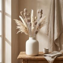 Article Branches déco en bois avec fleurs séchées blanches - 25 pièces