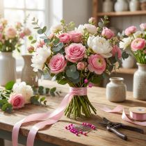 Article Aiguilles tête perlée roses Ø4mm 40mm 150 pièces pour la décoration florale