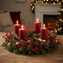 Article Branche décorative artificielle avec baies rouges 50 cm - Lot de 2